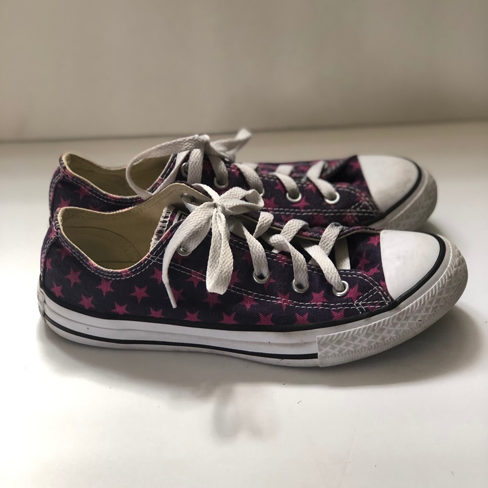 Converse all star chucks purple with pink stars - Picture 2 of 5